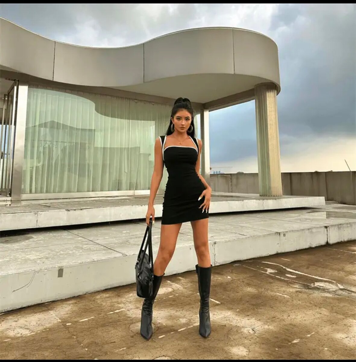 Black and white dress