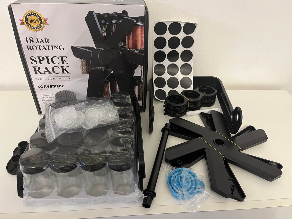 Support épices rotatif 18 pots