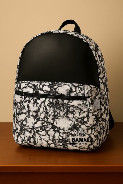 Sac à dos noir motif ethnique