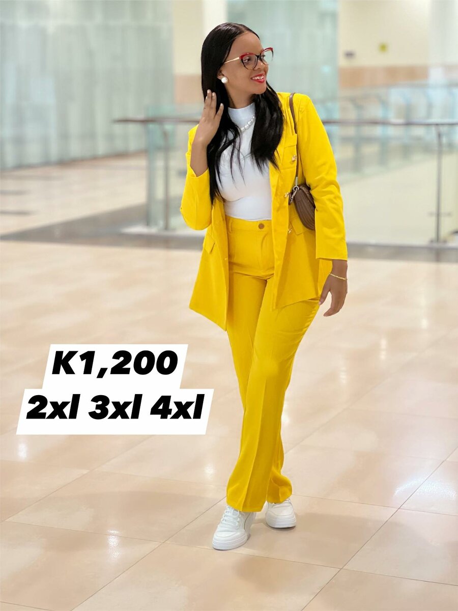 Yellow women's suit