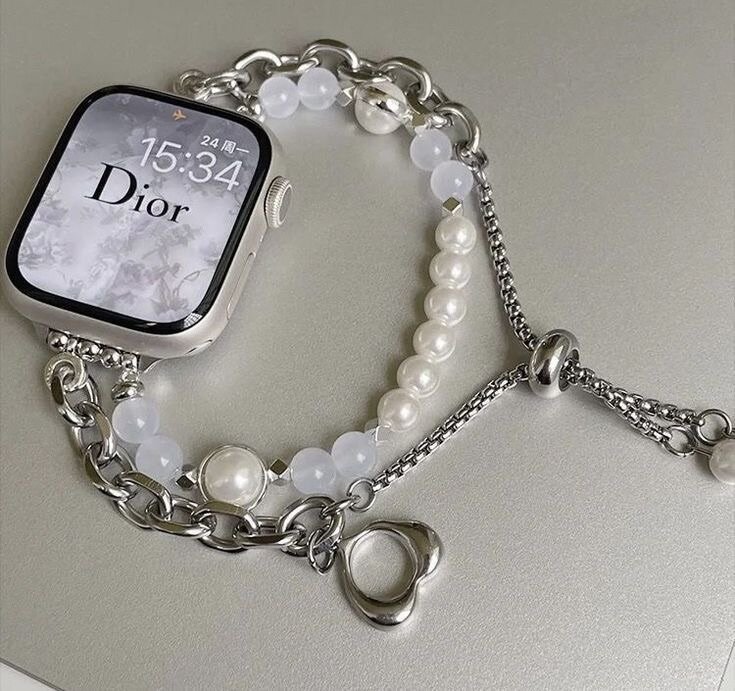 Luxury silver Apple Watch chain bracelet iwatch band jewelr