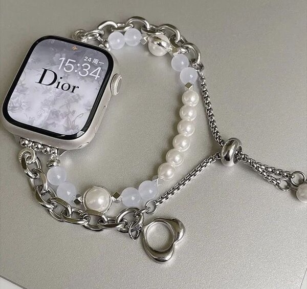 Luxury silver Apple Watch chain bracelet iwatch band jewelr