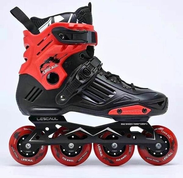 Roller en ligne rapide rouge