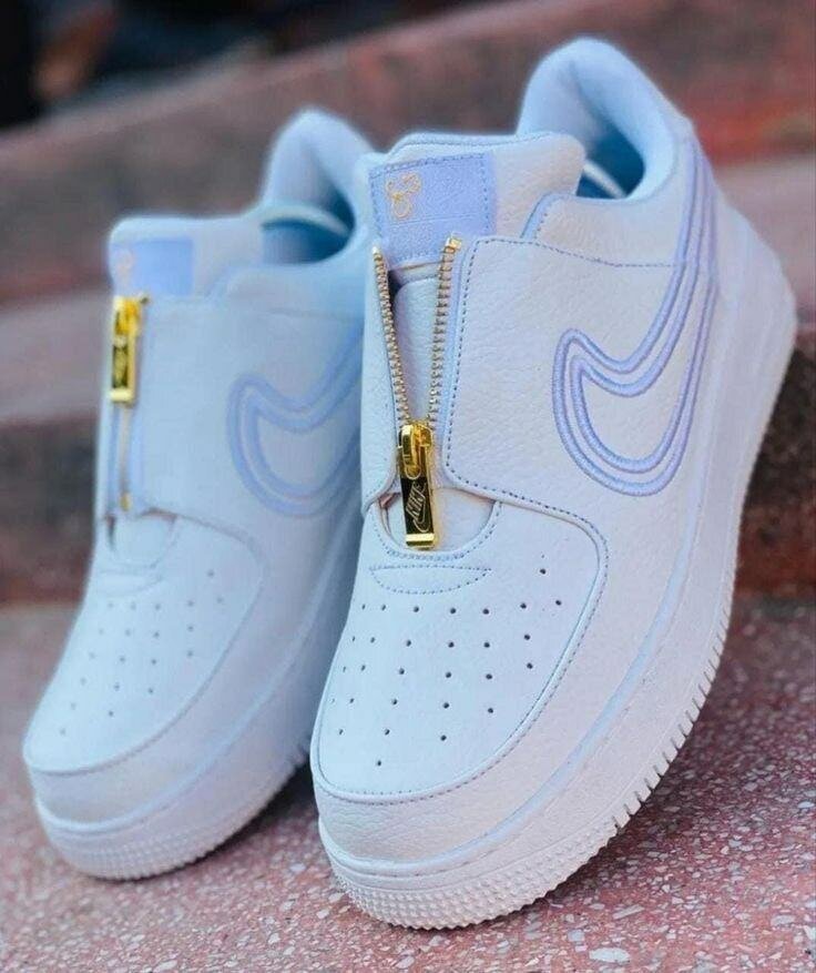 Baskets blanches zip tendance