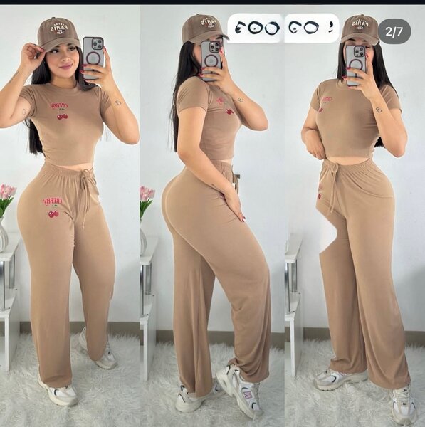 Ensemble beige décontracté femme