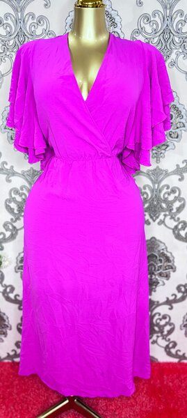 Robe Midi Rose Élégante Femme