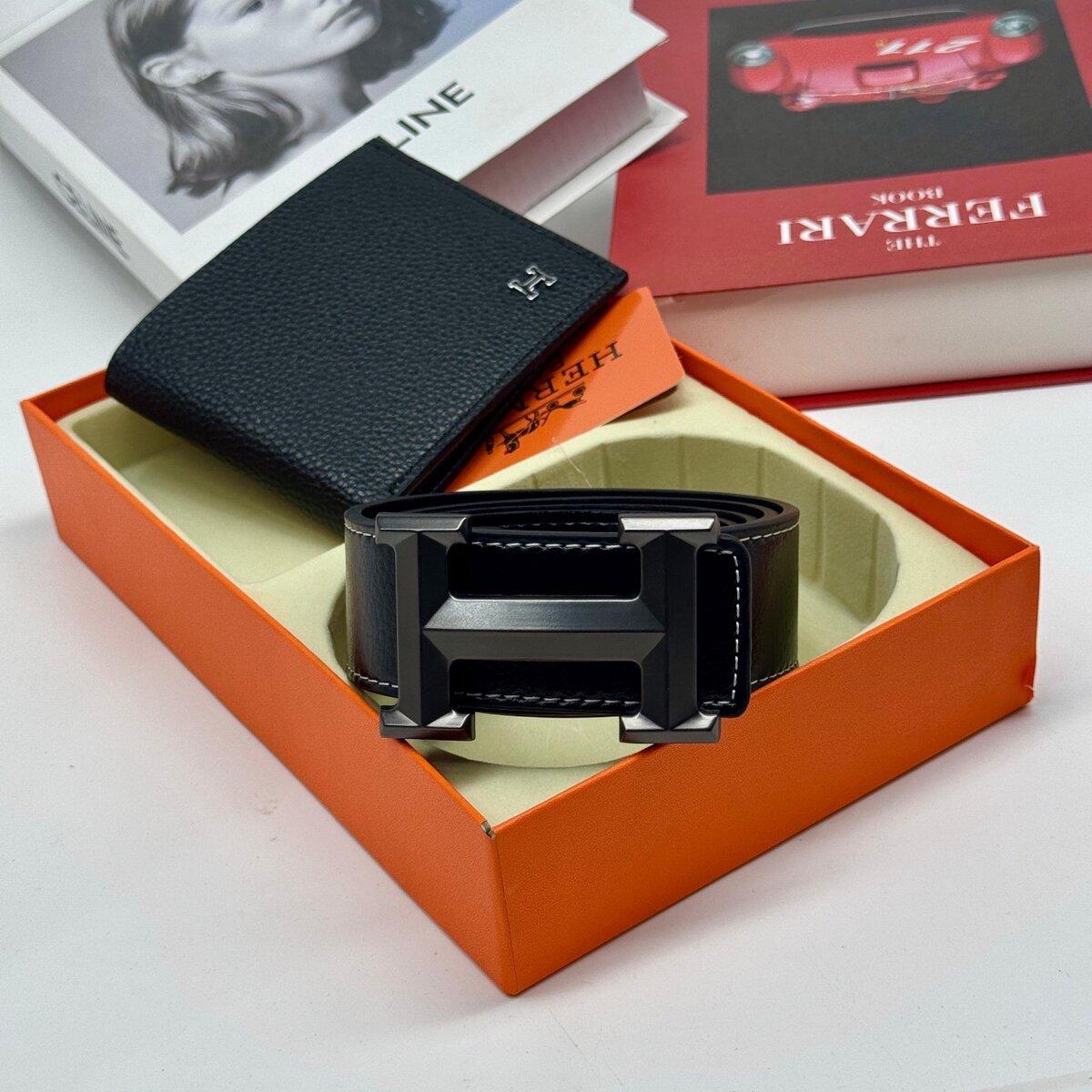 Designer belt with wallet