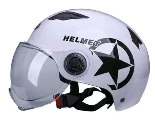 Équipement de moto, casque de moto imprimé "Helmet", couleur blanche