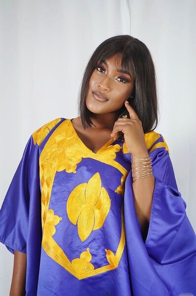 Caftan violet brodé femme