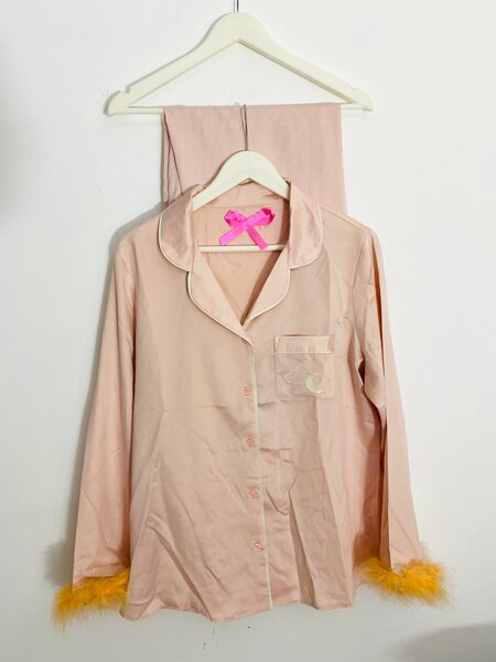 Pyjama satin rose femme
