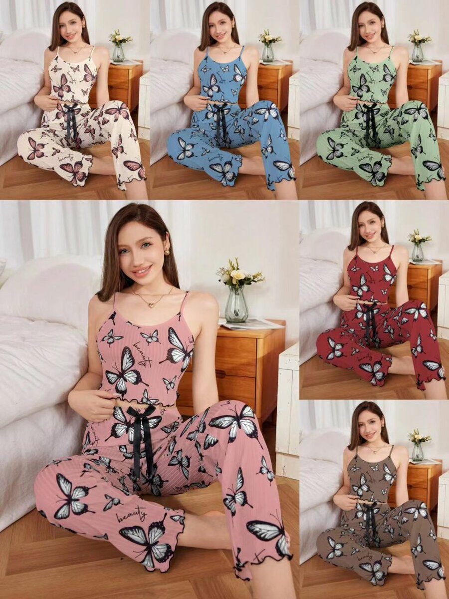 Pyjama Femme Papillons Confort