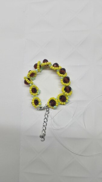 Bracelet tournesol perlé