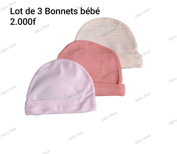 Bonnets Bébé Lot de 3