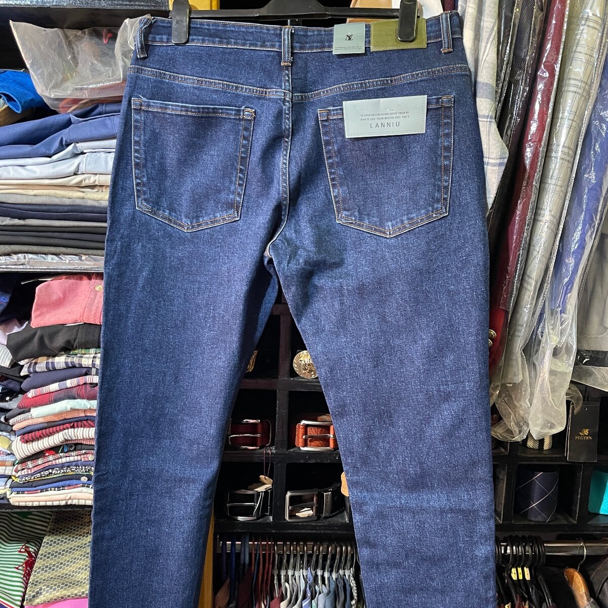 Mens Denim Plain Blue Jeans instock