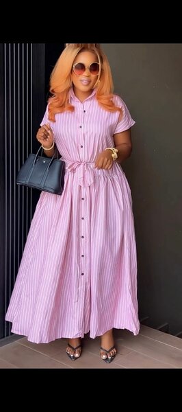 Robe longue chemise rayée élégante