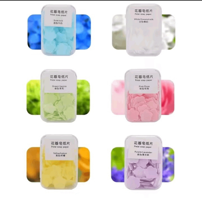 Papier savon pétale portable