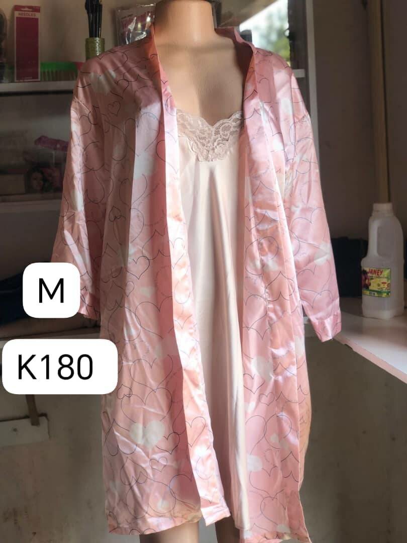 Elegant Satin Nightgown with Robe