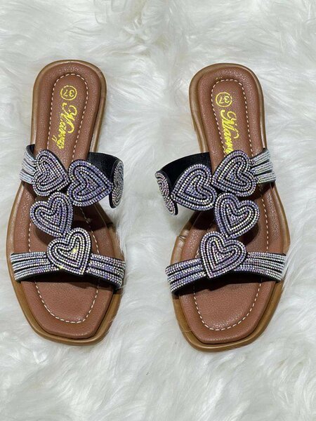 Sandalen strass cœur élégantes