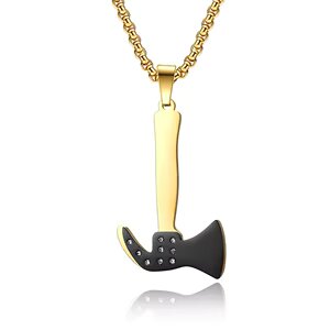 Collier Pendentif Hache Dorée