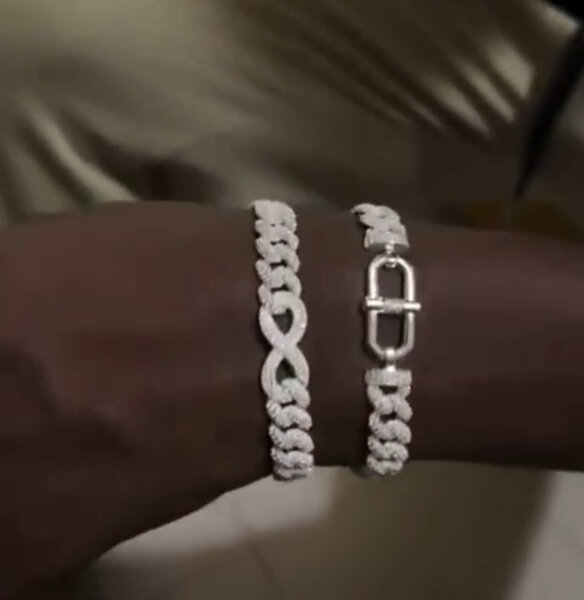 Bracelet en argent blanc ice