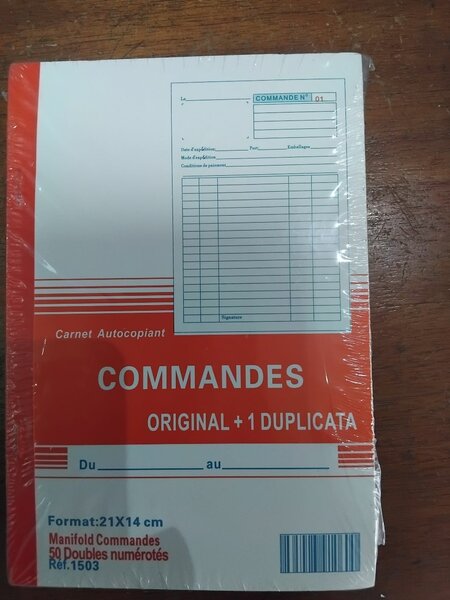Carnet de Commandes Autocopiantes