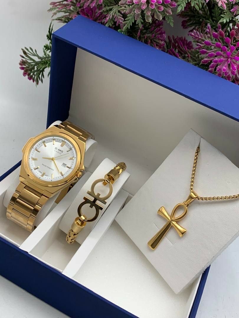 Men watch and Necklace with bracelet