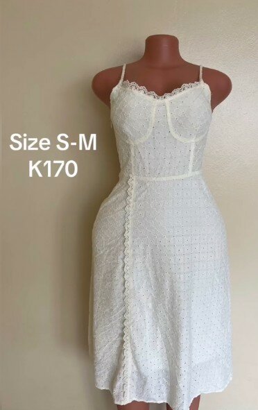 White dress with embroidery