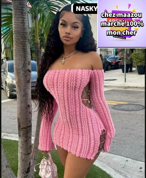 Robe pull rose élégante