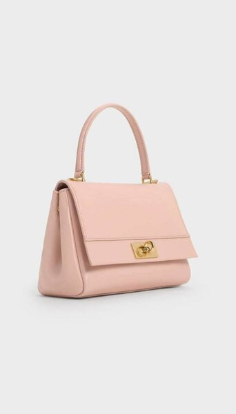 Sac à main en cuir rose
