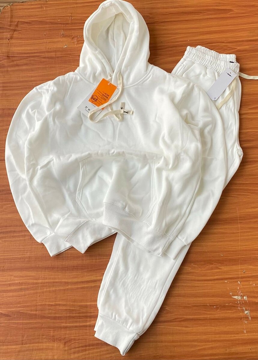 PLAIN HOODIE TOP AND DOWN