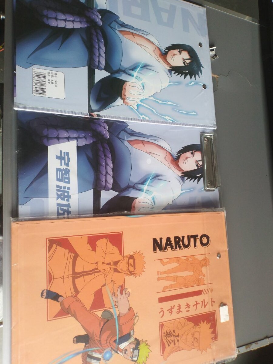 Naruto and Sasuke themed clipboard