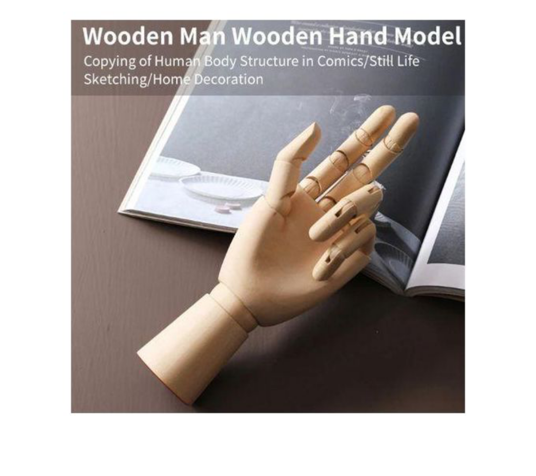 Figurine main articulé en bois
