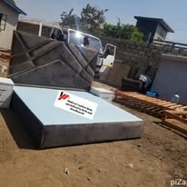 custom made bed with a high base