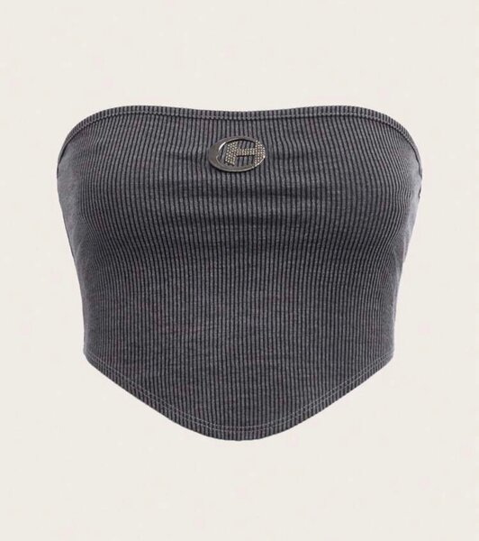 Haut asymétrique rouge tendance