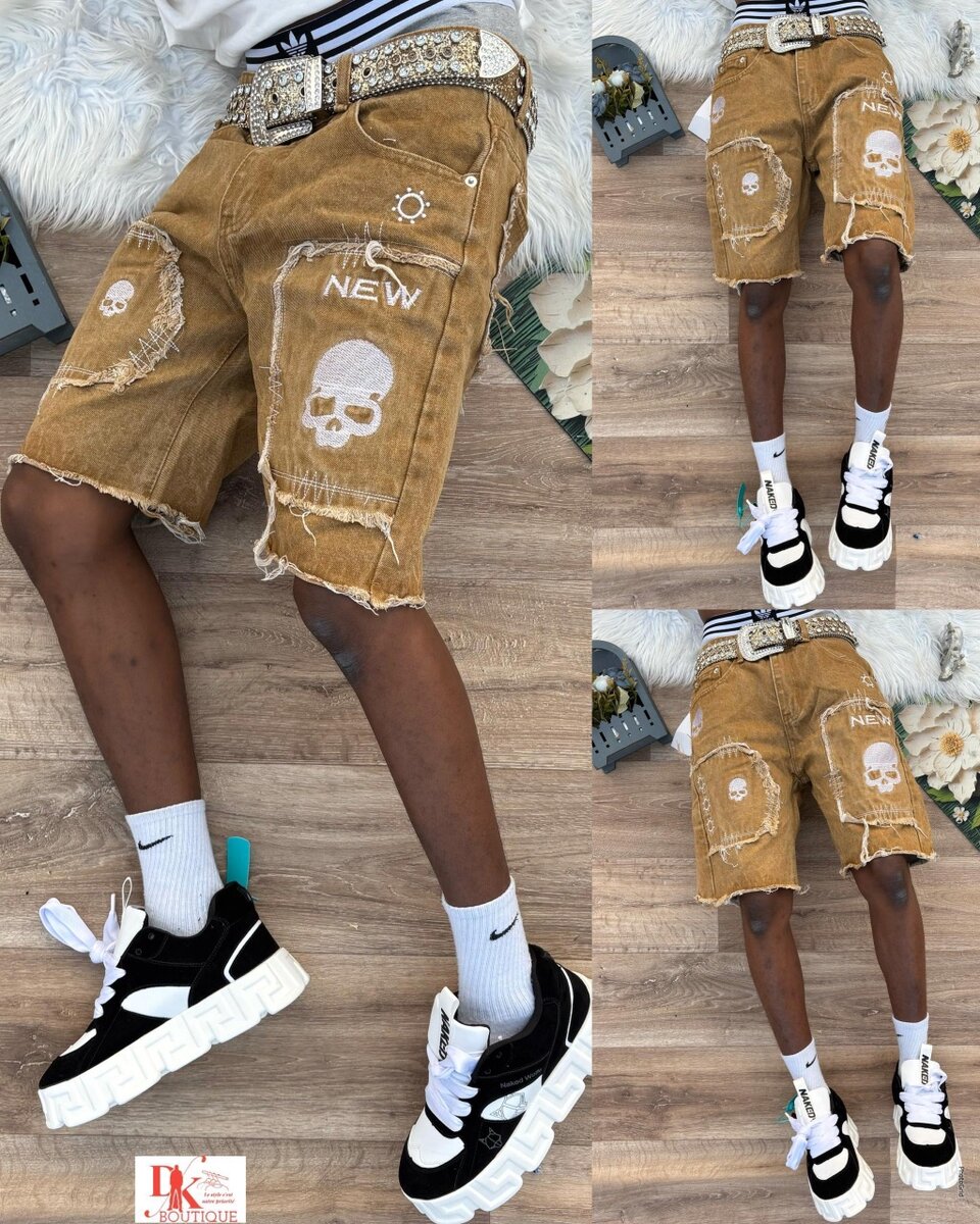 Shorts en jean rock rétro