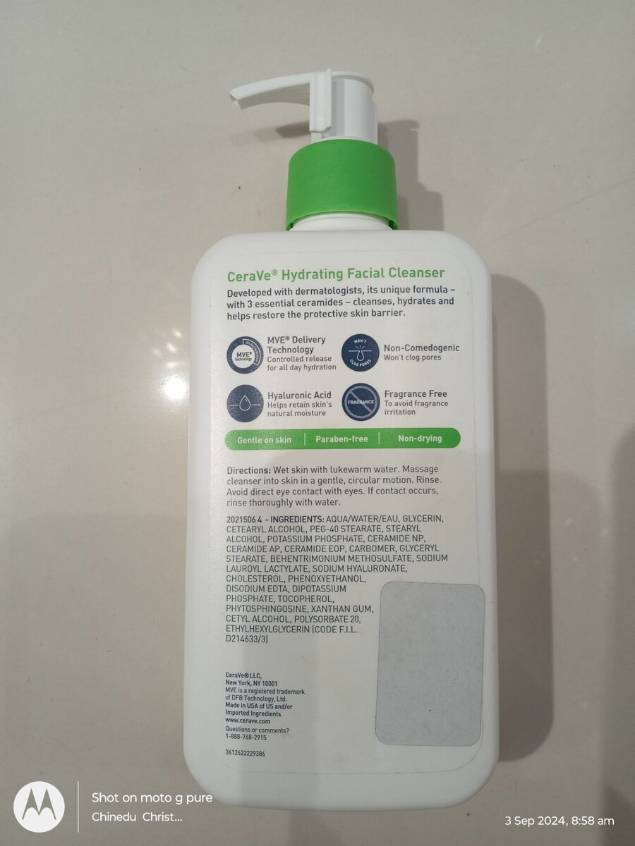 CERAVE HYDRATING FACIAL CLEANSER