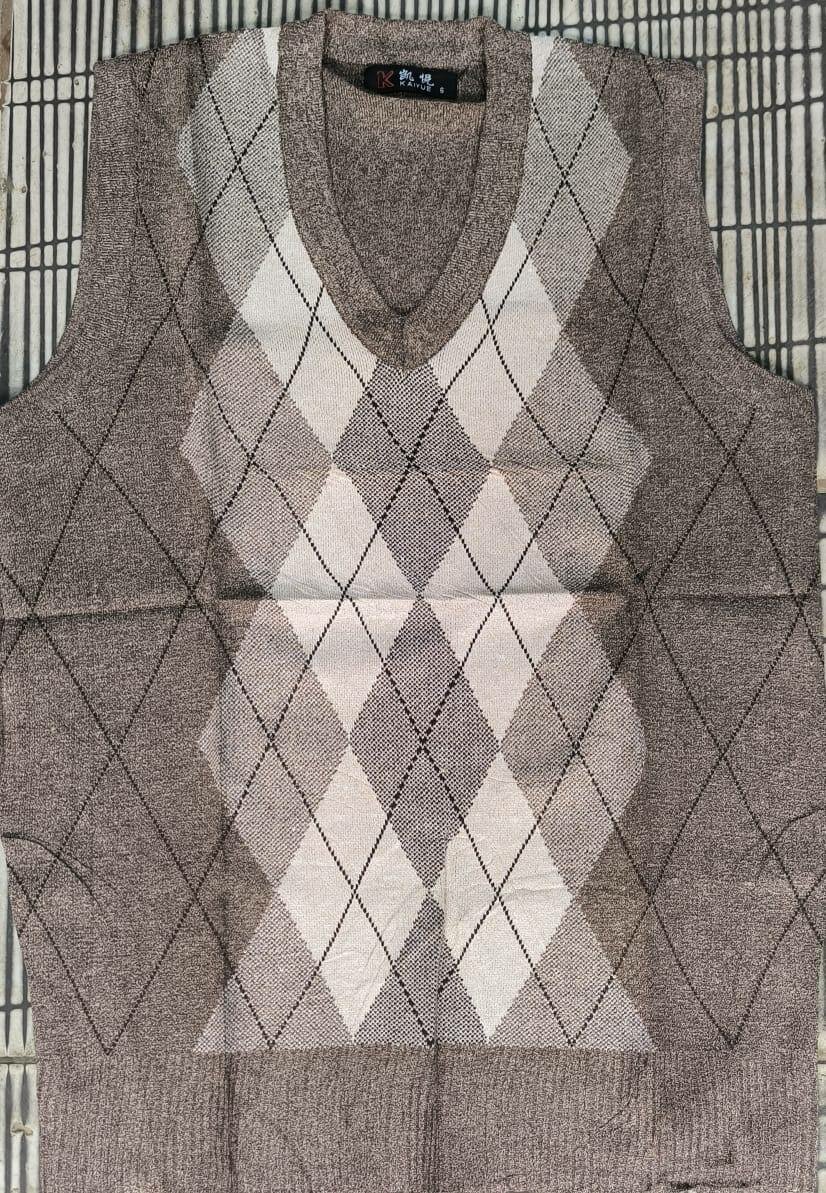 Pull sans manches à losanges homme