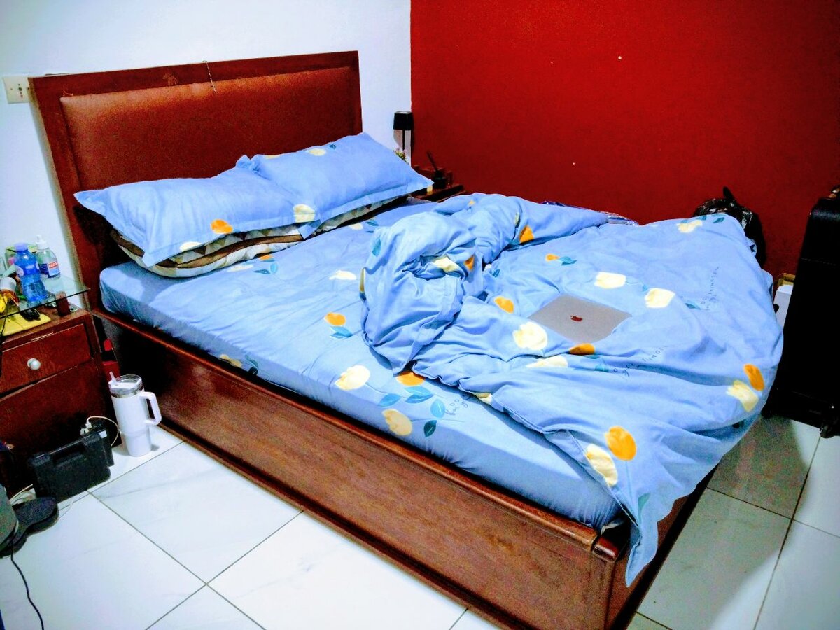 Lit double en bois élégant