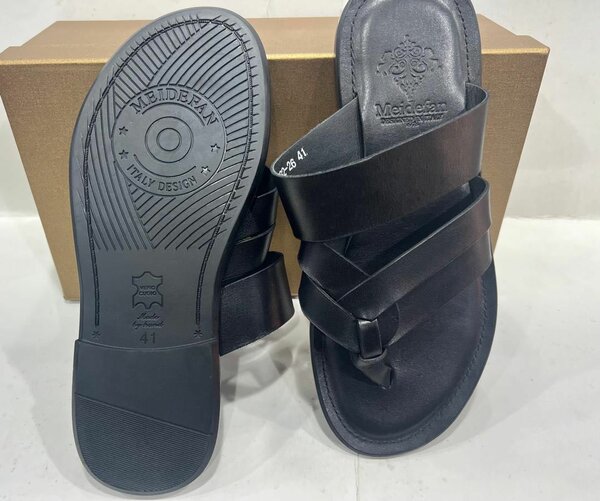 Leather slippers