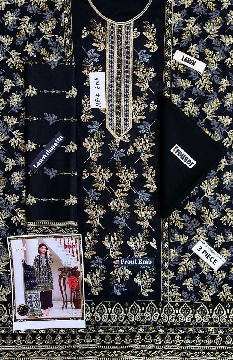 Printed lawn suit