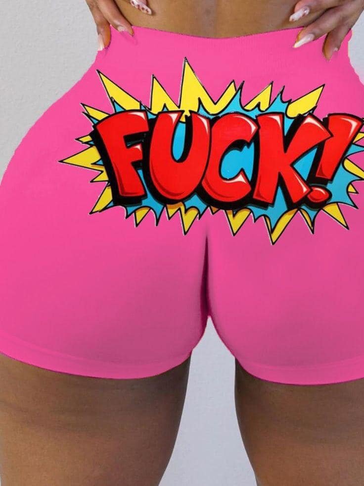 Printed booty shorts