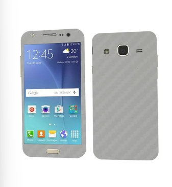 Samsung Galaxy J5 2015 Silver Carbon Fiber Texture Mobile Skin