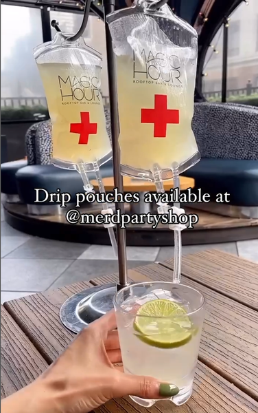 Halloween fake blood IV bag set 