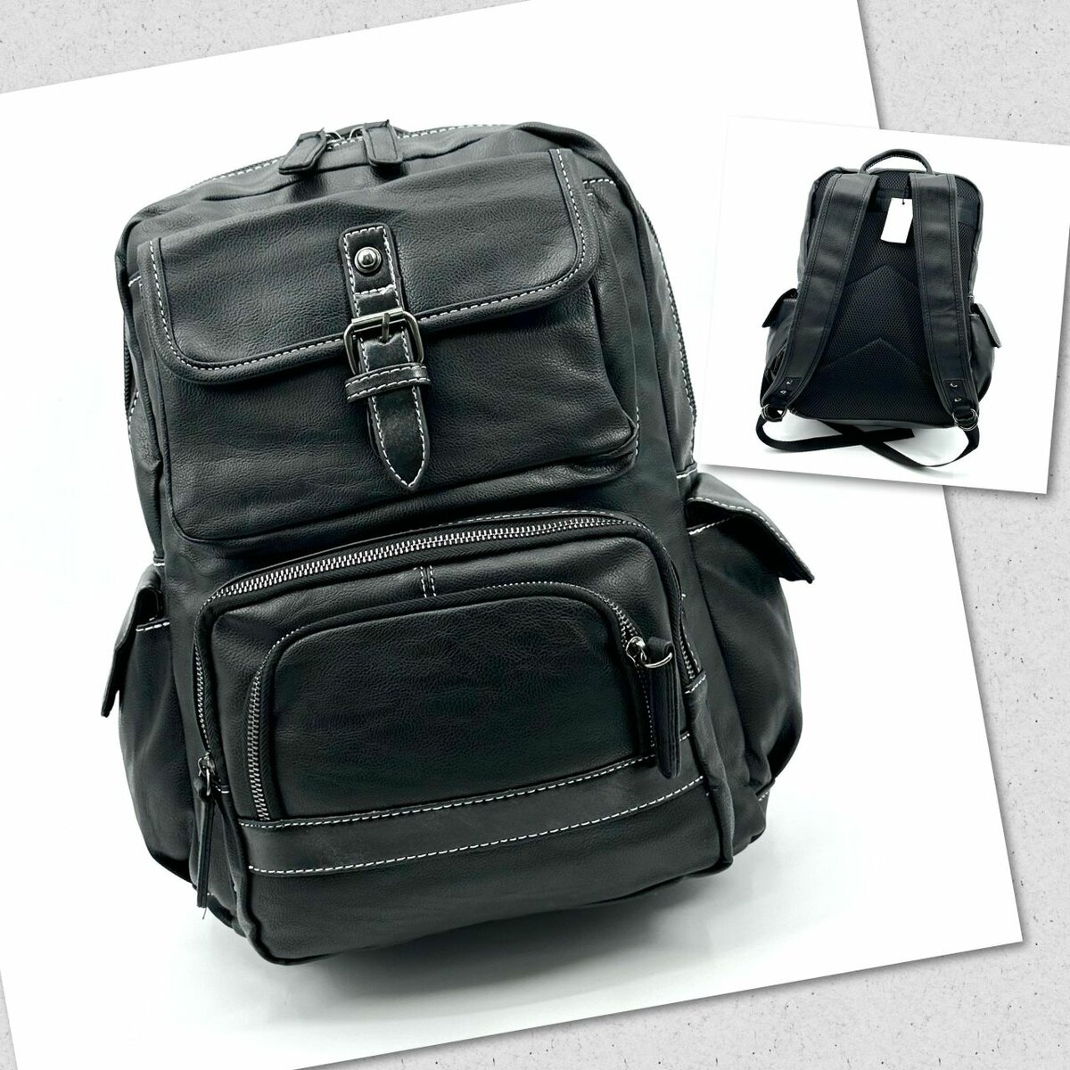 Solid leather backpacks