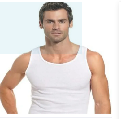 Pack of 3-RIBBED VEST MEN'S 100% Cotton - White Fitted Muscle Gym Rib Tank Top
