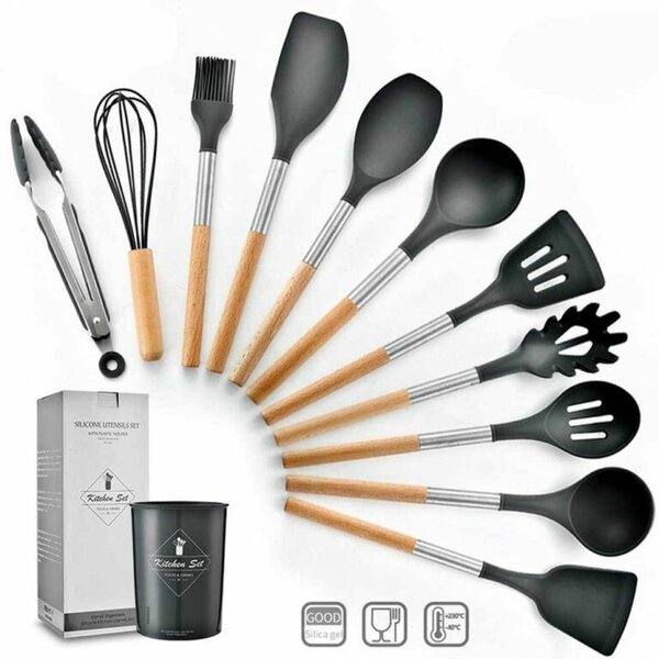 12 Piece Silicone Kitchen Utensil Set Heat Resistant Silicon