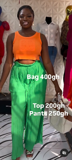 Women's trousers are green