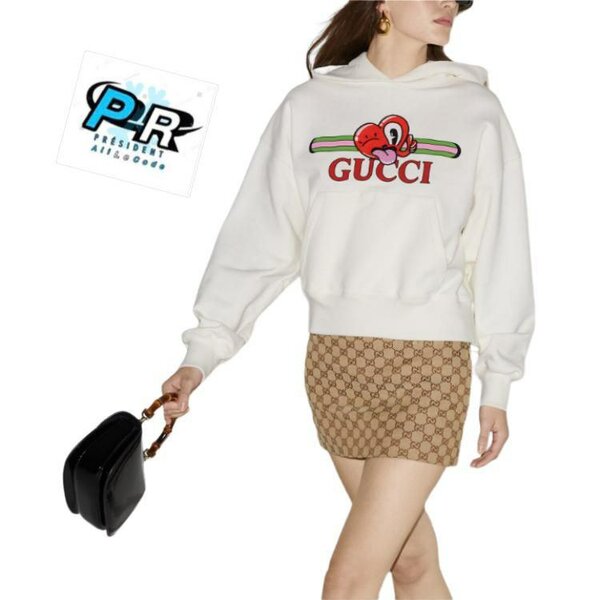 Sweat à capuche Gucci blanc élégant