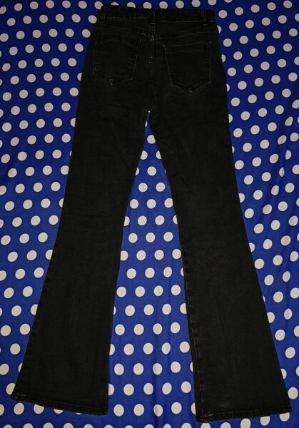 Jean évasé noir femme