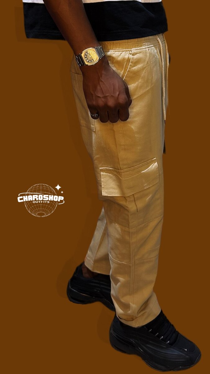 Pantalon cargo beige homme